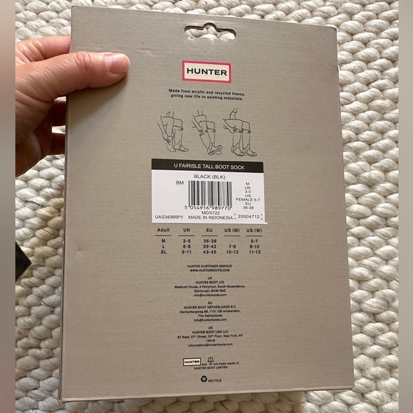 NEW $60 Hunter FAIRISLE FOR HUNTER ORIGINAL
TALL BOOTS size M - Picture 9 of 12